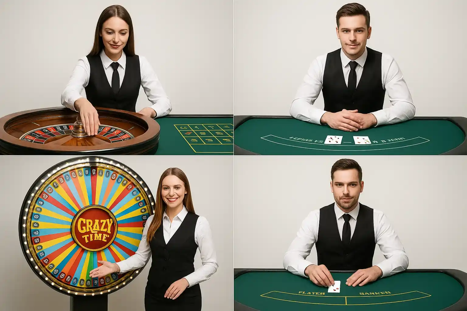 Live kasinon pelikortit ruletti-, blackjack-, Crazy Time- ja baccarat-pöydistä